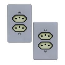 Kit 2 Tomada Dupla 250V Com Placa 10A Pial Legrand 54345 Kit 2 Tomada Dupla 250V Com Placa 10A Pial Legrand 54345