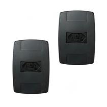 Kit 2 Tomada Elétrica Preta 2P+T 10A 250V Placa 4X2 Ilumi