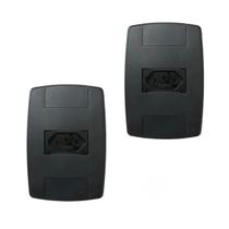 Kit 2 Tomada Elétrica Preta 2P+T 10A 250V Placa 4X2 Ilumi