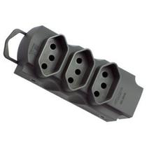 Kit 2 tomada em barra tripla 10/20a p/ extensão 2p+t preto