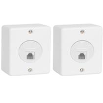 Kit 2 Tomada Telefone RJ11 Sobrepor Sistema X Canaleta Box