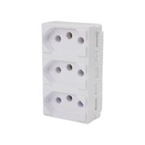 Kit 2 Tomada Tripla Monobloco Branco 20A Módulo Linha I9 Kit 2 Tomada Tripla Monobloco Branco 20A Módulo Linha I9