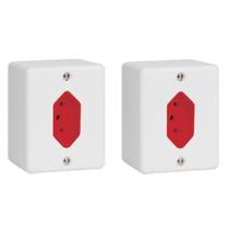 Kit 2 Tomada Vermelha Sobrepor Bipolar 3p 20A Sistema X Box - Ilumi