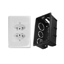 Kit 2 Tomadas 10A 250V Monobloco + Caixa de Luz 4x2 Kit 2 Tomadas 10A 250V Monobloco + Caixa de Luz 4x2