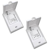 Kit 2 Tomadas B.L Aqua 10A + Tecla Simples Branca - B.Lux