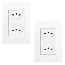 Kit 2 Tomadas Dupla Insta Fácil 20A 250V Modular Branca Kit 2 Tomadas Dupla Insta Fácil 20A 250V Modular Branca