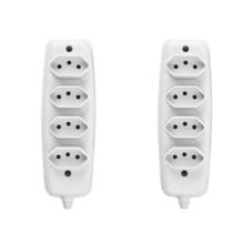 Kit 2 Tomadas Quádruplas Bipolar Ilumi 1634 10A 250V Cinza Uso Residencial e Comercial Parede Kit 2 Tomadas Quádruplas Bipolar Ilumi 1634 10A 250V Cinza Uso Residencial e Comercial Parede