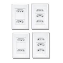 Kit 2 Tomadas Tripla 20a + 2 Tomadas Dupla 10a Evidence - Fame