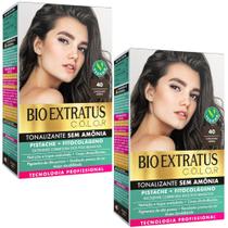 Kit 2 Tonalizante Bio Extratus 40 Castanho Médio Tecnologia Profissional