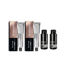 Kit 2 tonalizante Vita Derm 6.0 Louro Escuro + 2 oxidante 6volumes