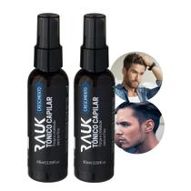 Kit 2 Tônico Fortalecedor Antiqueda Crescimento para Barba Cabelo Masculino Rauk 60ml