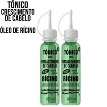 Kit 2 Tonico Ricino Fortalecimento Capilar Controle Da Oleosidade Gota Dourada 100ml