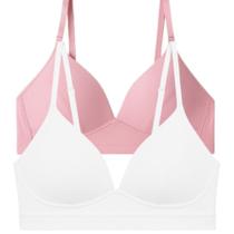 Kit 2 Top Academia Feminino Com Bojo Soft Alça Fina Básico Sutiã Confortável Adulto Soutien Sem Aro