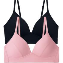 Kit 2 Top Academia Feminino Com Bojo Soft Alça Fina Básico Sutiã Confortável Adulto Soutien Sem Aro