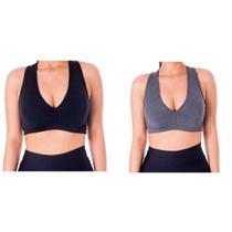 Kit 2 Top Academia Fitness Nadador Suplex com Bojo Reforçado