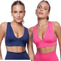 KIT 2 Top Bojo Suplex Liso Serra e Mar Roupa Para Academia Treino Moda Fitnees
