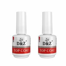 Kit 2 Top Coat Finalizador Efeito Brilhante 15ml - D&Z