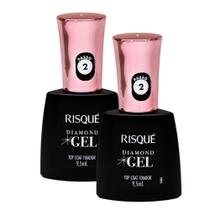 Kit 2 Top Coat Fixador Risqué Diamond Gel Cremoso 9,5ml Kit 2 Top Coat Fixador Risqué Diamond Gel Cremoso 9,5ml