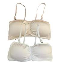 Kit 2 Top Faixa Feminino Com Alça Removível Fina Bojo Removível Liso Treino Academia Conforto