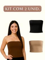 Kit 2 Top Faixa Feminino Suplex Premium Moda Blogueira