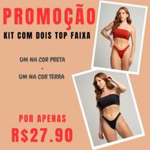 Kit 2 top faixa sem alça bustier