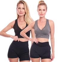 Kit 2 Top Feminino Academia Treino Alta Sustentação Fitness Kit 2 Top Feminino Academia Treino Alta Sustentação Fitness