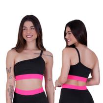Kit 2 Top Fitness Academia Feminino Com Alça Fina De Um Ombro Só Blogueira