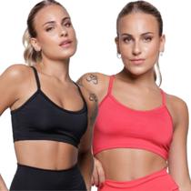 KIT 2 Top Fitness Alça Fina Bella Fiore Nadador Roupa Para Academia Treino Moda Feminina Musculação