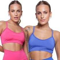 KIT 2 Top Fitness Alça Fina WLS Modas Nadador Roupa Para Academia Treino Moda Feminina