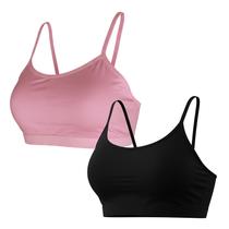 Kit 2 Top Infantil Juvenil Com Bojo Removível Menina Moça COR:CREME-BRANCOTAMANHO:10-12 anos