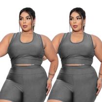 Kit 2 Top Plus Size Reforçado Academia Fitness Nadador Suplex Caminhada e Treino Roupa Feminina Kit 2 Top Plus Size Reforçado Academia Fitness Nadador Suplex Caminhada e Treino Roupa Feminina