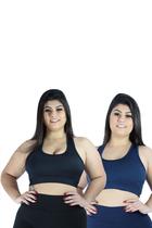 Kit 2 Top Plus Size Suplex Poliamida Power Com Bojo Removível