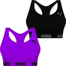 Kit 2 Top Puma Original Feminino Academia Fitness Nadador Sem Costura S/ Bojo Ótima Sustentação Confortável 27070