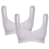 Kit 2 Top Trifil Liso Esportivo Feminino Adulto Sem Bojo Sem Aro Modelo Para Academia Corrida Dança