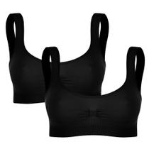 Kit 2 Top Trifil Liso Esportivo Feminino Adulto Sem Bojo Sem Aro Modelo Para Academia Corrida Dança