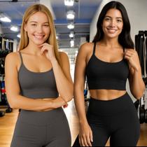 KIT 2 Tops ALÇA FINA Bojo Fitness Slim Suplex Sutiã Esportivo Corrida Academia Yoga Pilates 702 KIT 2 Tops ALÇA FINA Bojo Fitness Slim Suplex Sutiã Esportivo Corrida Academia Yoga Pilates 702