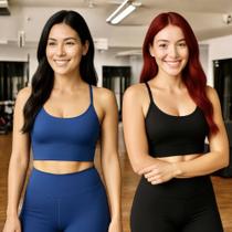 KIT 2 Tops ALÇA FINA Bojo Fitness Slim Suplex Sutiã Esportivo Corrida Academia Yoga Pilates 702