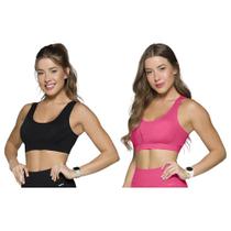 Kit 2 Tops Canelados Selene Sem Costura Feminino