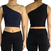 Kit 2 Tops Femininos Cropped Regata Um Ombro Mula Manca Lisos Cores Sortidas Suplex Pp ao Plus Size Kit 2 Tops Femininos Cropped Regata Um Ombro Mula Manca Lisos Cores Sortidas Suplex Pp ao Plus Size