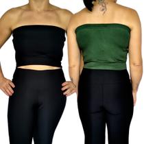 Kit 2 Tops Femininos Faixa sem alça Elástico Barra Cores Sortidas Viscolycra Pp ao Plus Size Kit 2 Tops Femininos Faixa sem alça Elástico Barra Cores Sortidas Viscolycra Pp ao Plus Size