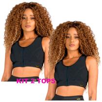 Kit 2 Tops Fitness Feminino Ziper Treino Alta Sustentação - Catwalk