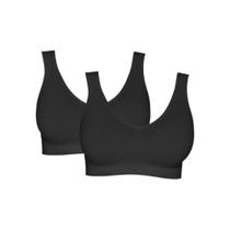 Kit 2 Tops Hanes Sem Costura Nas Laterais Feminino Sem Bojo