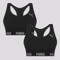 Kit 2 Tops Puma Sem Costura Preto Kit 2 Tops Puma Sem Costura Preto