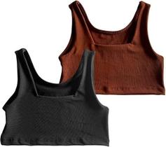 Kit 2 Tops Regata Menina Treino Roupa Ginástica Infantil Esportes Moda Fitness