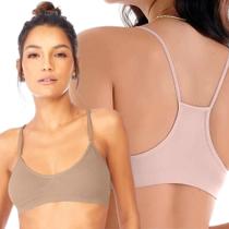 Kit 2 Tops Zee Rucci Nadador Sem Bojo Alça Fina Sem Costura