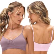 Kit 2 Tops Zee Rucci S/ Bojo Confortável Alça Fina S/Costura