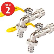 Kit 2 Torneira Esfera 1/2 de Aço Jardim Uso Geral Beltools Kit 2 Torneira Esfera 1/2 de Aço Jardim Uso Geral Beltools