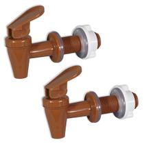 Kit 2 Torneira Longa para Filtro Bebedouro e Barrica Marrom