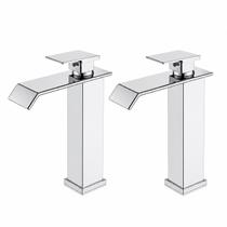 Kit 2 Torneiras Banheiro Ponente Cascata Monocomando Bica Alta Misturador Água Quente e Fria Kit 2 Torneiras Banheiro Ponente Cascata Monocomando Bica Alta Misturador Água Quente e Fria