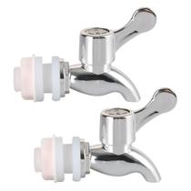Kit 2 Torneiras Para Suqueira Dispenser Plástico Prata Luxo Filtro Com Vedação Kit 2 Torneiras Para Suqueira Dispenser Plástico Prata Luxo Filtro Com Vedação